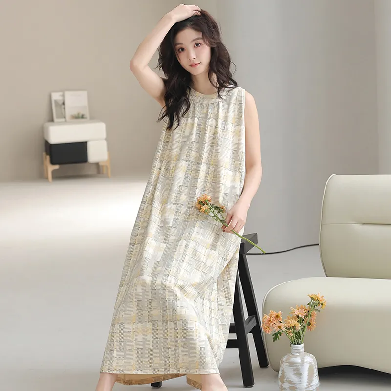 FENTENGCARE Nightgown Women's Apricot-7