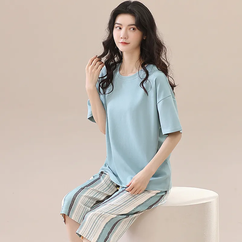 FENTENGCARE Pajama Set Women's Peacock Blue-2