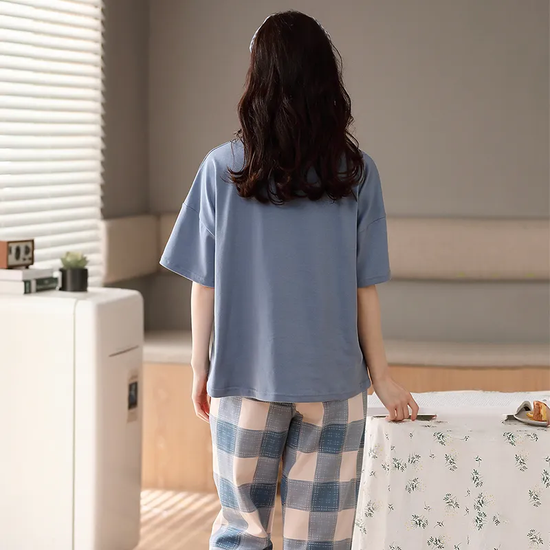 FENTENGCARE Pajama Set Women's Navy Blue-1
