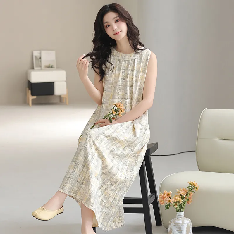 FENTENGCARE Nightgown Women's Apricot-6