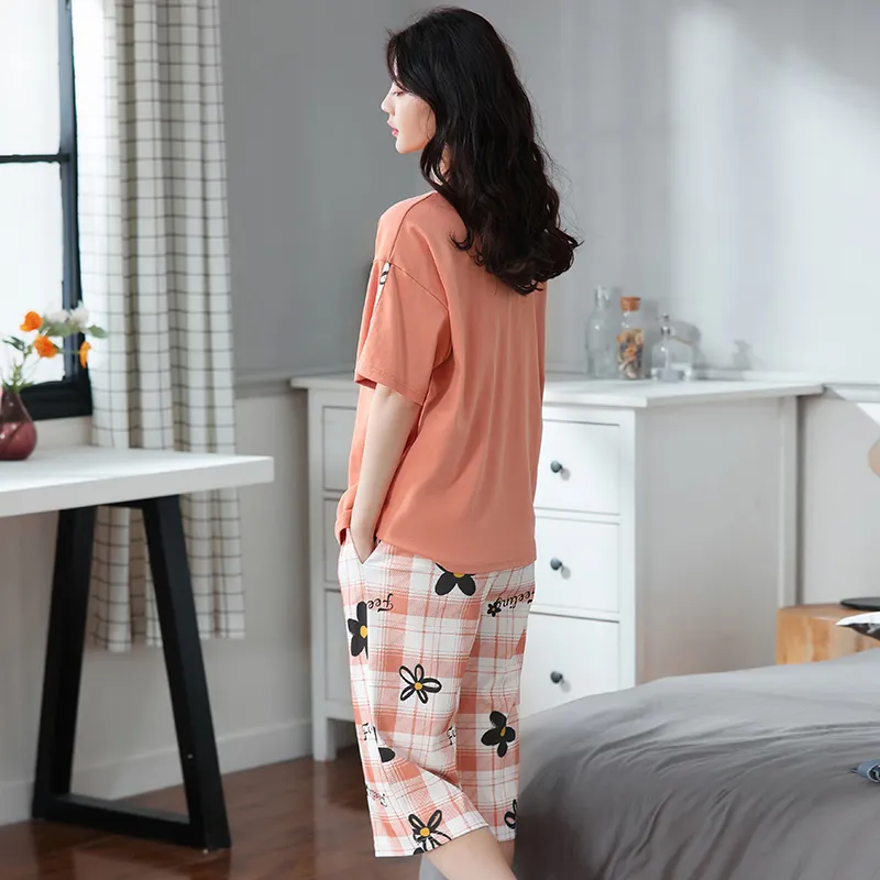 FENTENGCARE Pajama Set Women's Coral-5