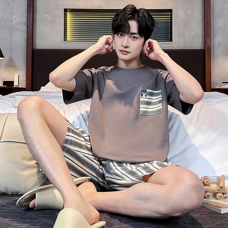 FENTENGCARE Pajama Set Men's Gray-6