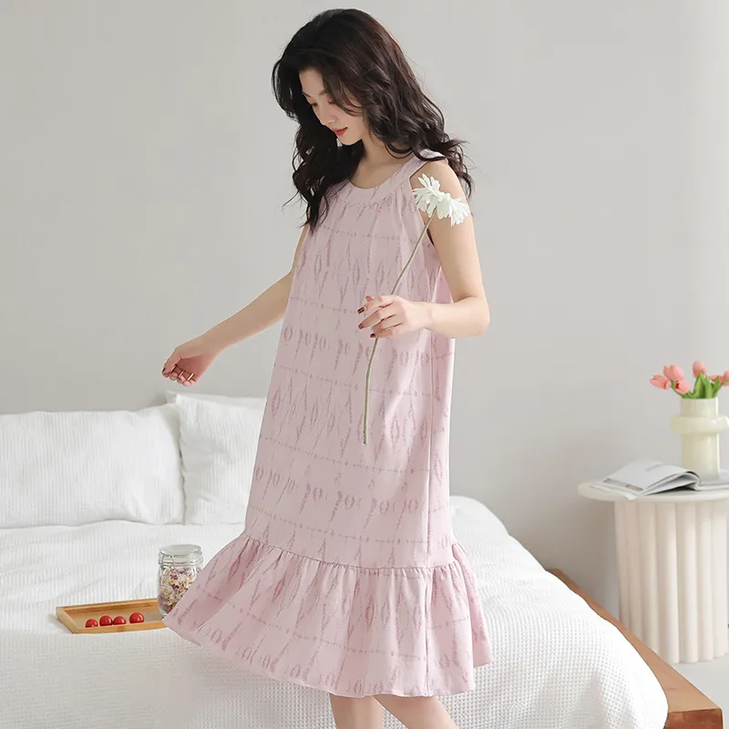 FENTENGCARE Nightgown Women's Pink-1