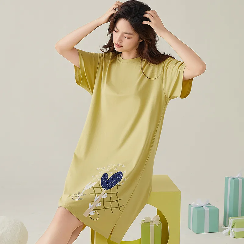FENTENGCARE Nightgown Women's Light Green-2