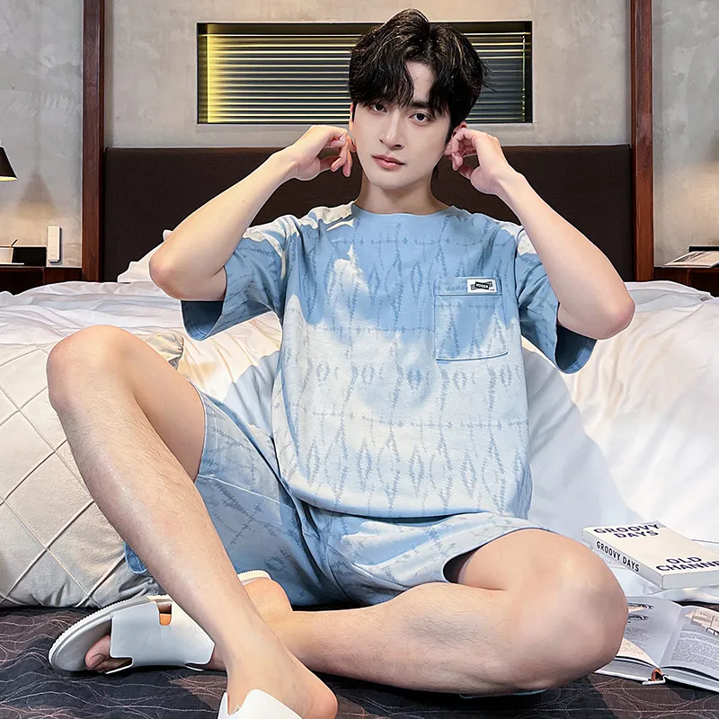 FENTENGCARE Pajama Set Men's Sky Blue-5