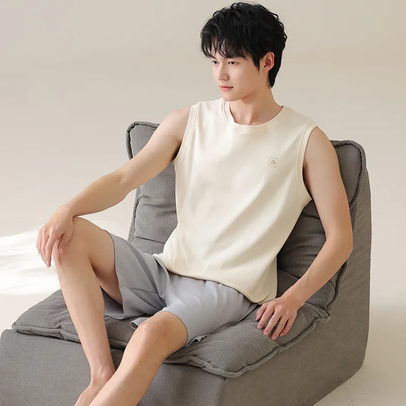 FENTENGCARE Pajama Set Men's Apricot-4