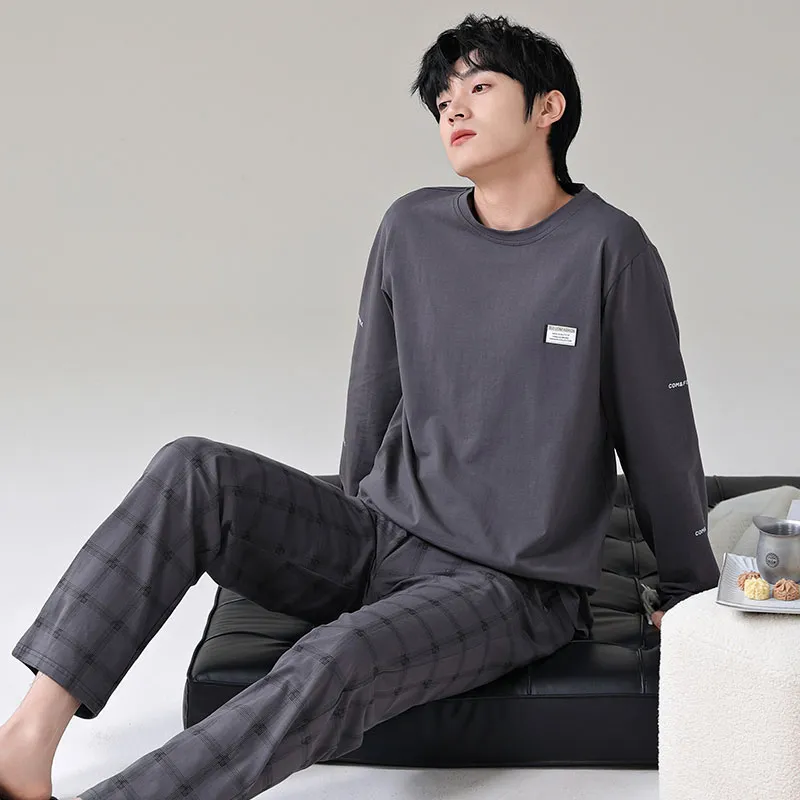 FENTENGCARE Pajama Set Men's Gray-3