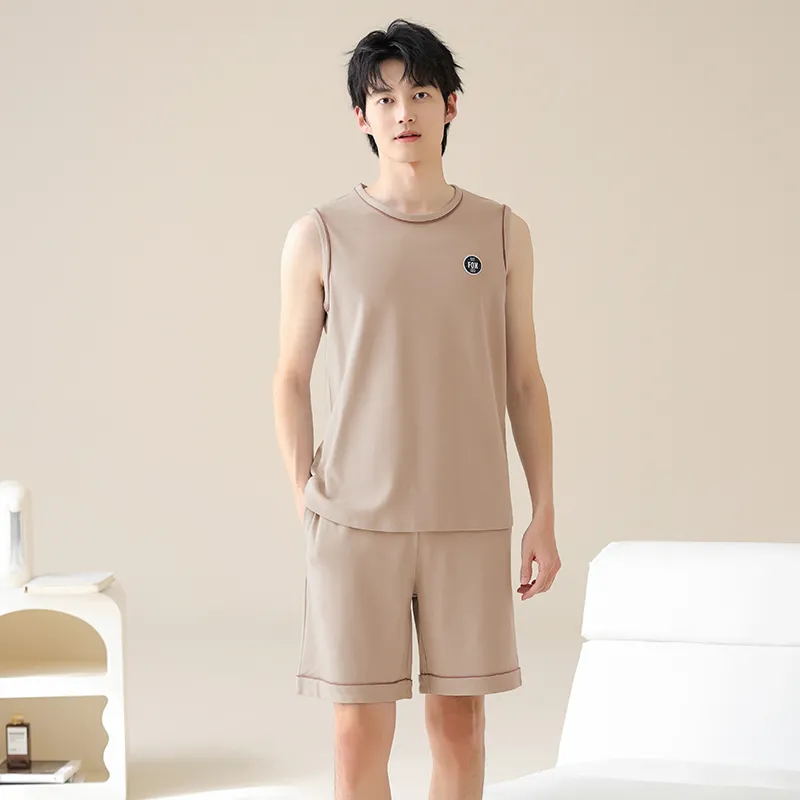 FENTENGCARE Pajama Set Men's Khaki-6