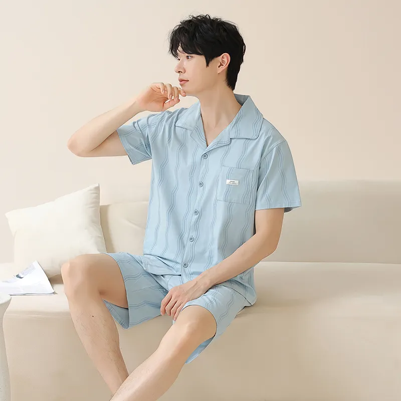 FENTENGCARE Pajama Set Men's Sky Blue-2