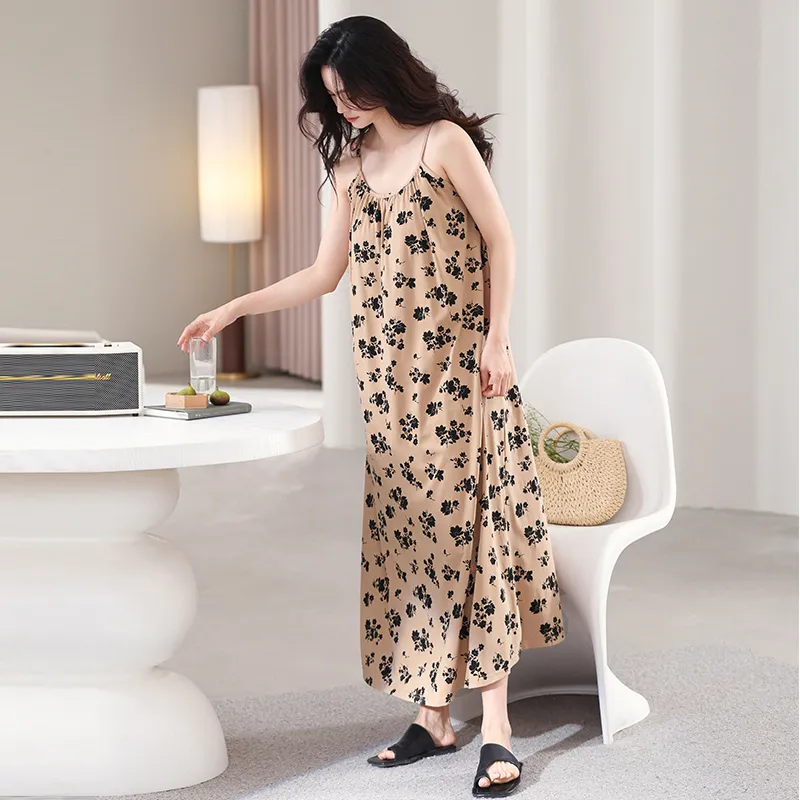 FENTENGCARE Nightgown Women's Khaki-2