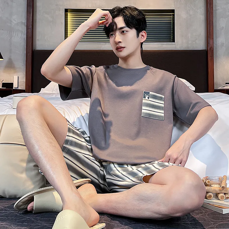 FENTENGCARE Pajama Set Men's Gray-2