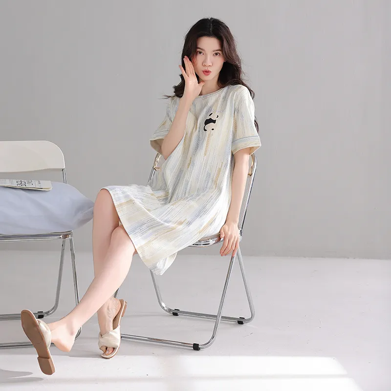 FENTENGCARE Nightgown Women's Apricot-4