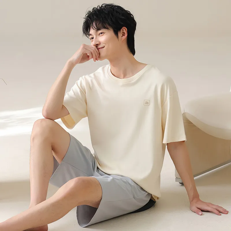 FENTENGCARE Pajama Set Men's Apricot-5