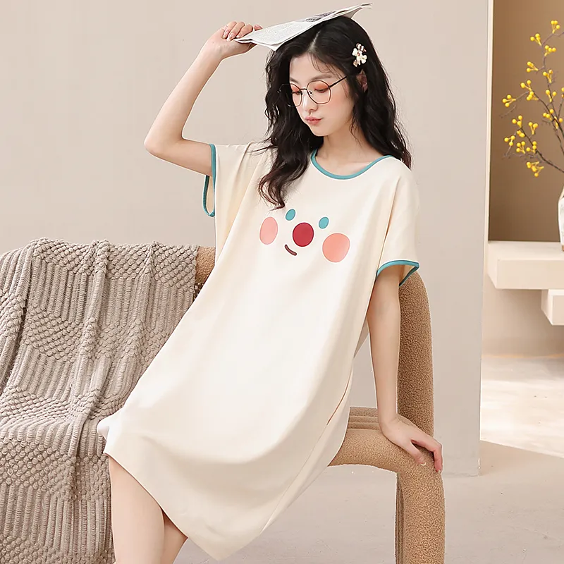 FENTENGCARE Nightgown Women's Apricot-1