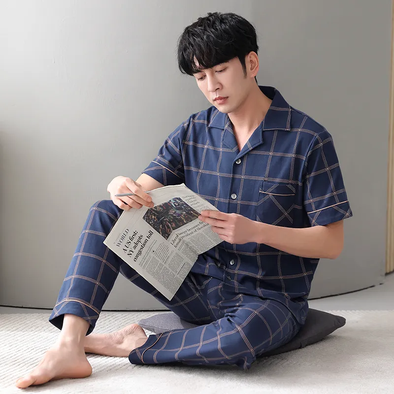 FENTENGCARE Pajama Set Men's Navy Blue-4