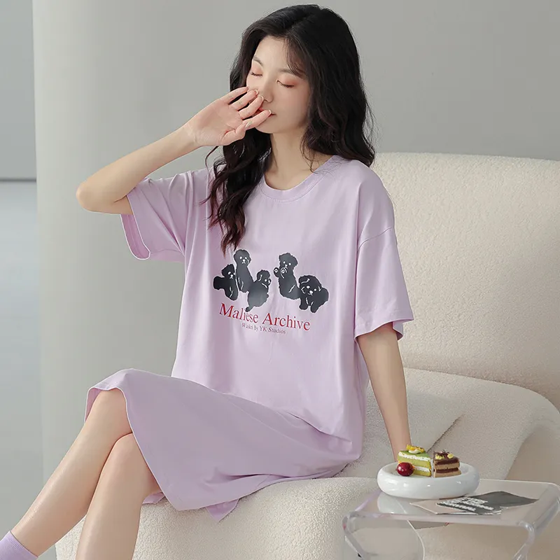 FENTENGCARE Nightgown Women's Violet-3