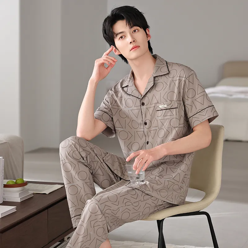 FENTENGCARE Pajama Set Men's Khaki-5