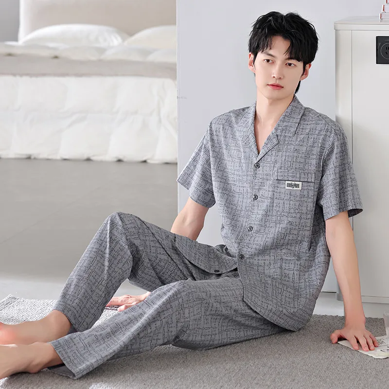 FENTENGCARE Pajama Set Men's Gray-3