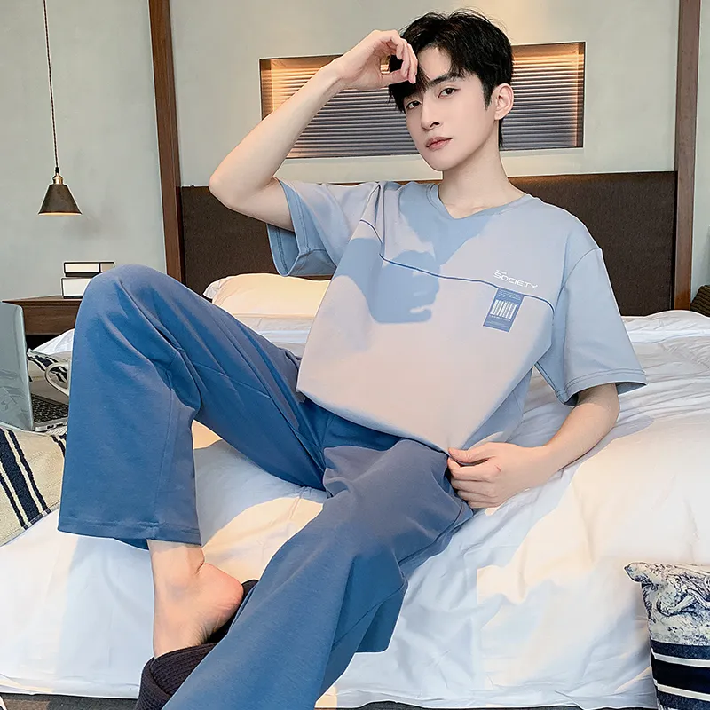 FENTENGCARE Pajama Set Men's Dodger Blue-3