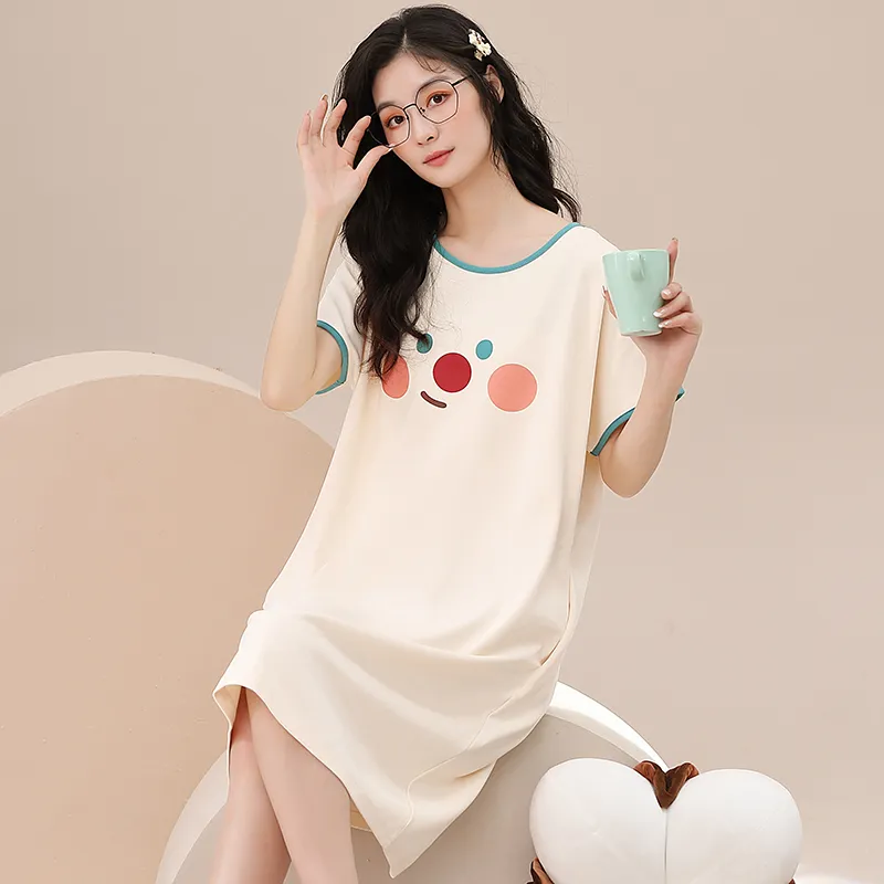 FENTENGCARE Nightgown Women's Apricot-4