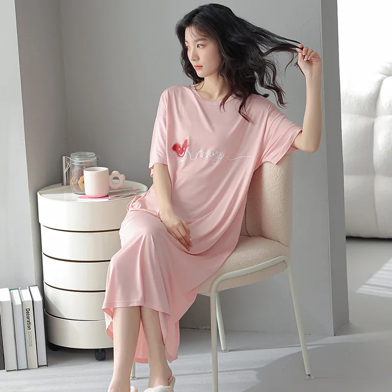 FENTENGCARE Nightgown Women's Pink-6