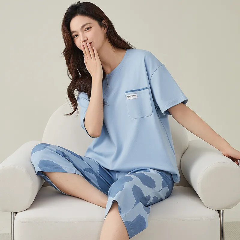 FENTENGCARE Pajama Set Women's Sky Blue-3