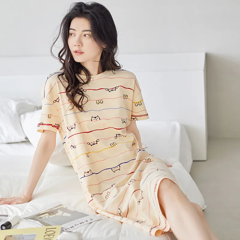 FENTENGCARE Nightgown Women's Apricot-3