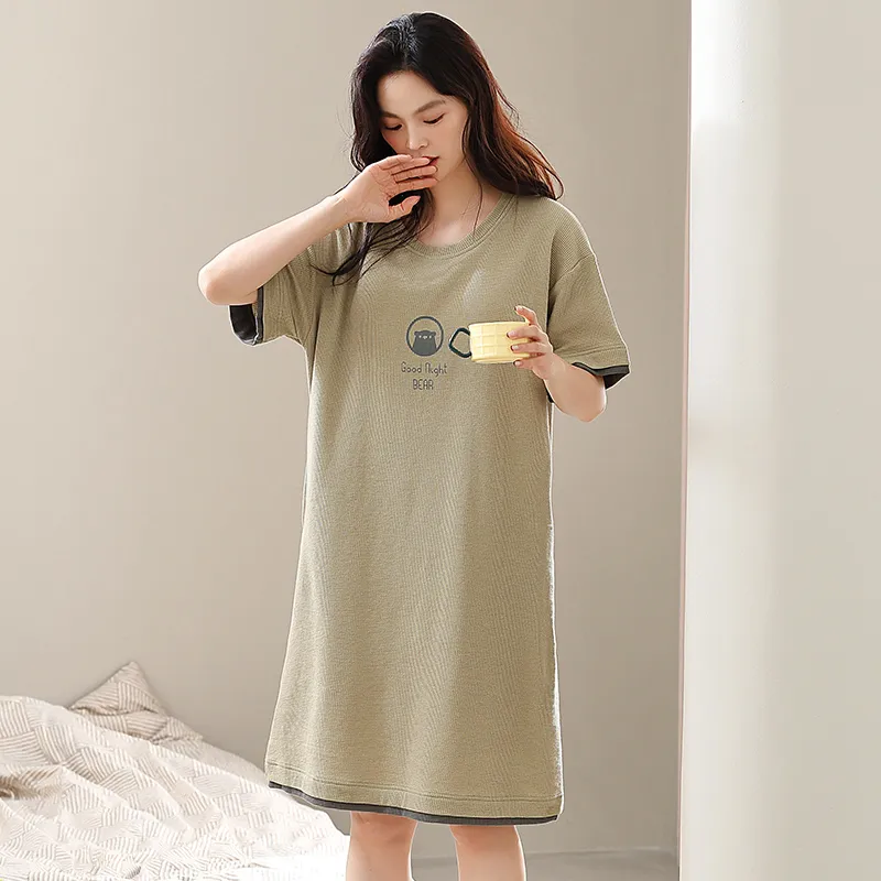 FENTENGCARE Nightgown Women's Olive-4