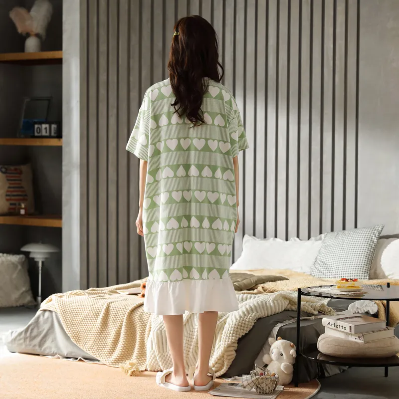 FENTENGCARE Nightgown Women's Light Green-1