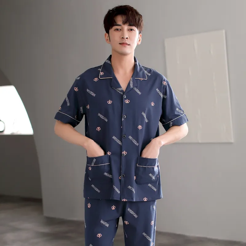FENTENGCARE Pajama Set Men's Dodger Blue-3