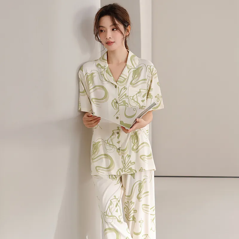 FENTENGCARE Pajama Set Women's Light Green-3