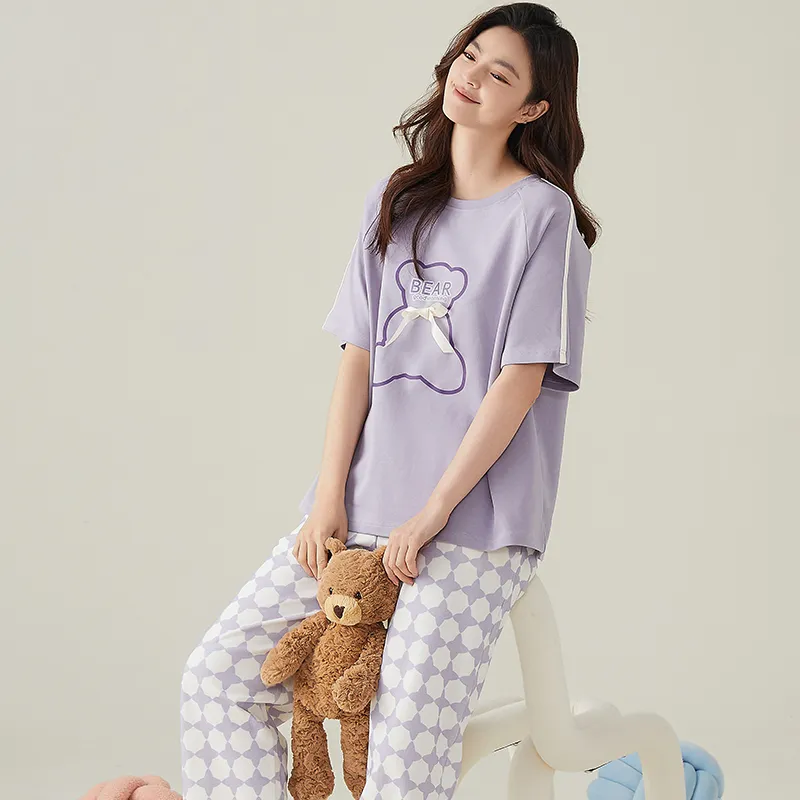 FENTENGCARE Pajama Set Women's Violet-4