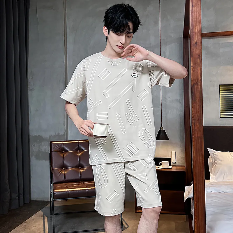 FENTENGCARE Pajama Set Men's Apricot-2