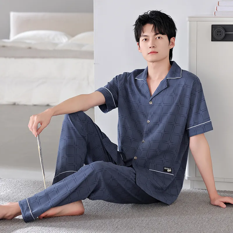FENTENGCARE Pajama Set Men's Navy Blue-5