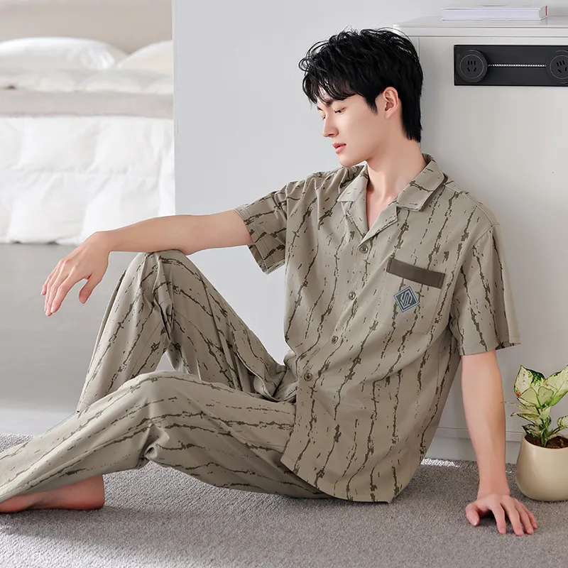 FENTENGCARE Pajama Set Men's Olive-3