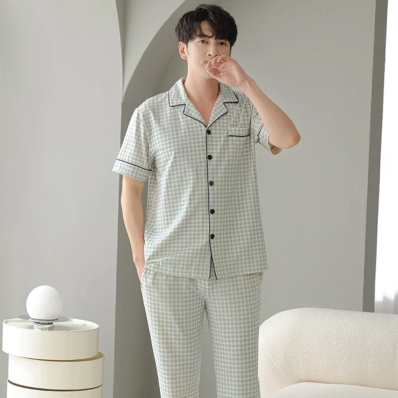 FENTENGCARE Pajama Set Men's Steel Blue-1