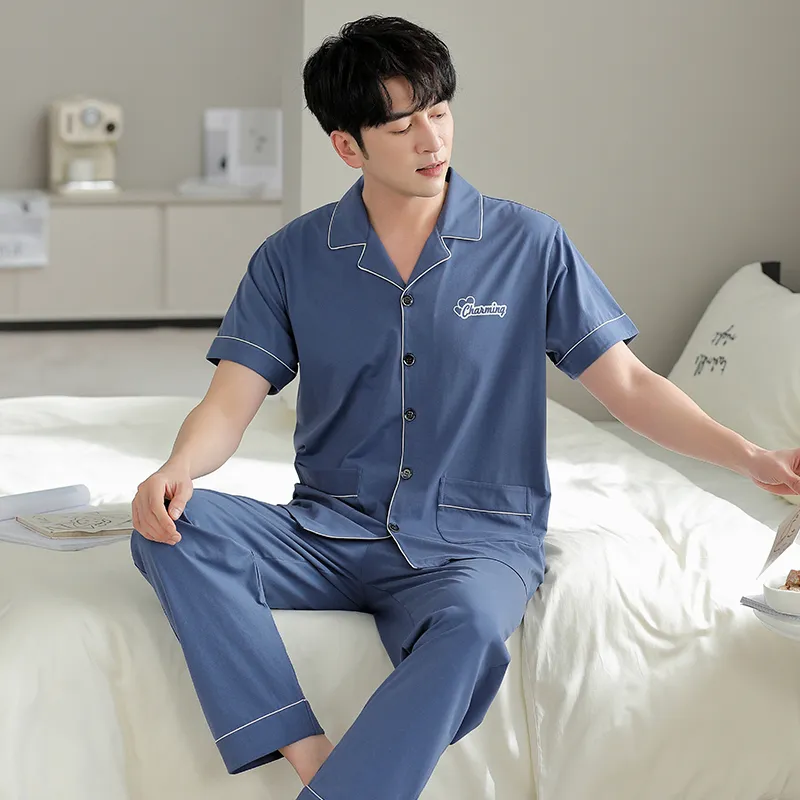 FENTENGCARE Pajama Set Men's Dodger Blue-1