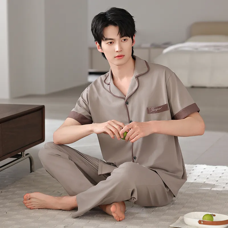 FENTENGCARE Pajama Set Men's Linen-5