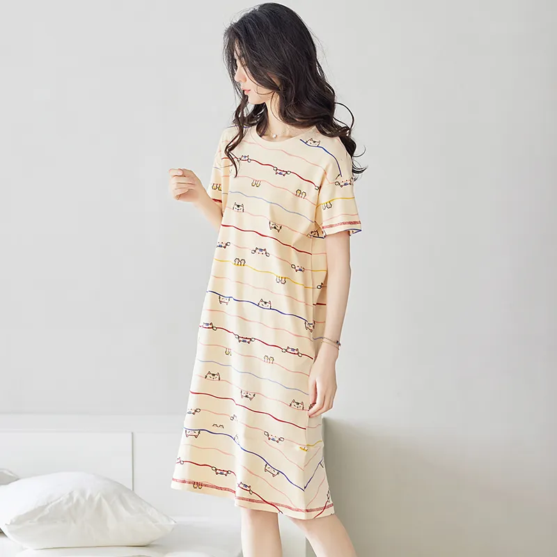 FENTENGCARE Nightgown Women's Apricot-6