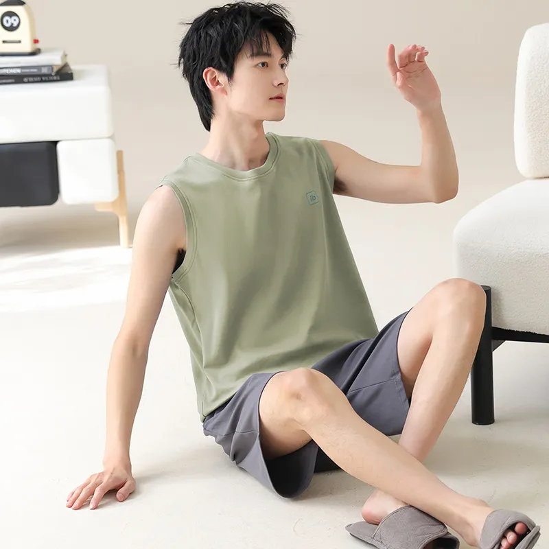 FENTENGCARE Pajama Set Men's Olive-3