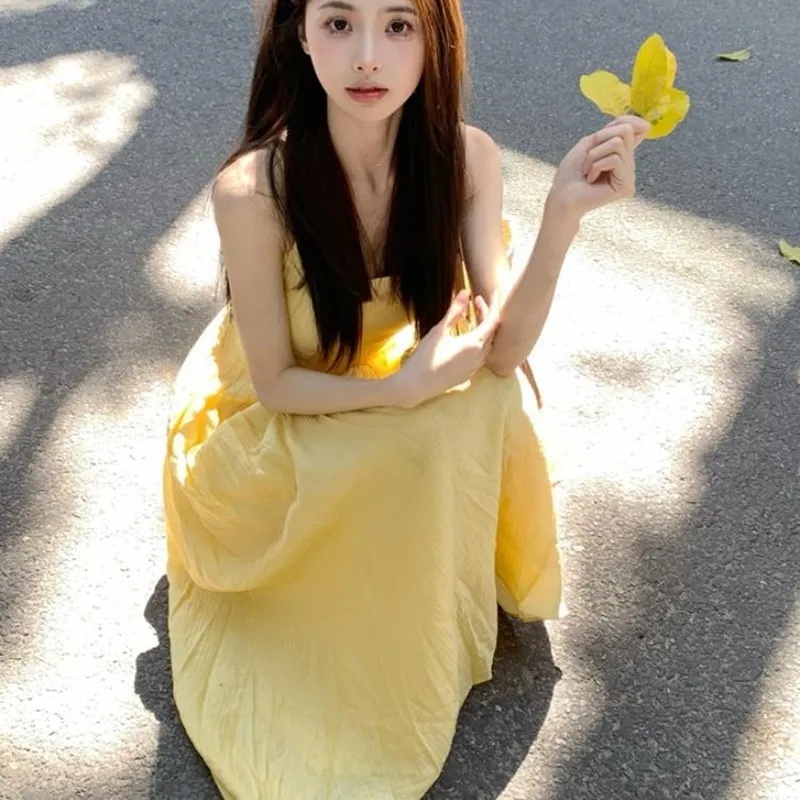 MIMOSA CHUR Slip Dress Women's Yellow-4