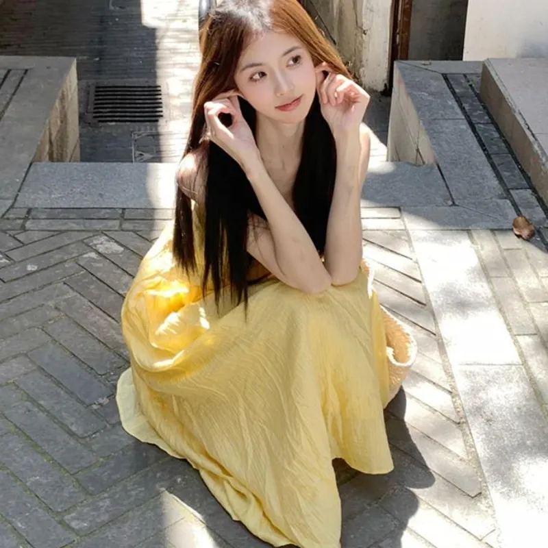 MIMOSA CHUR Slip Dress Women's Yellow-5