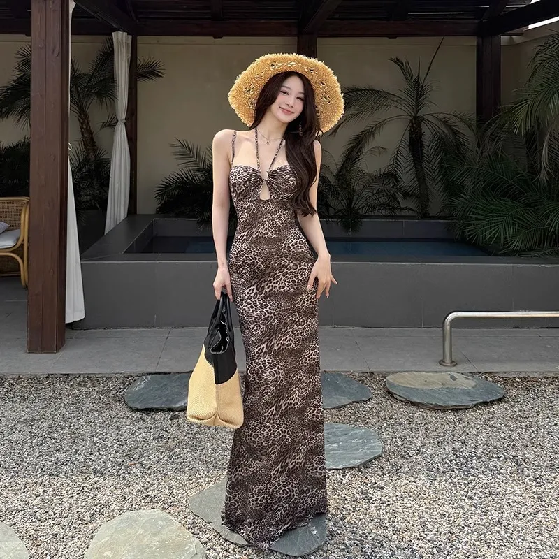 MIMOSA CHUR Slip Dresses Women's Leopard Print-2