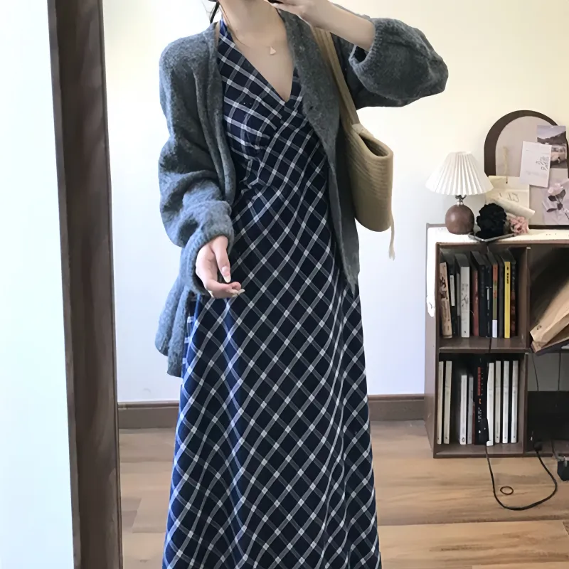 MIMOSA CHUR Sleeveless Dress Women's Plaid-4