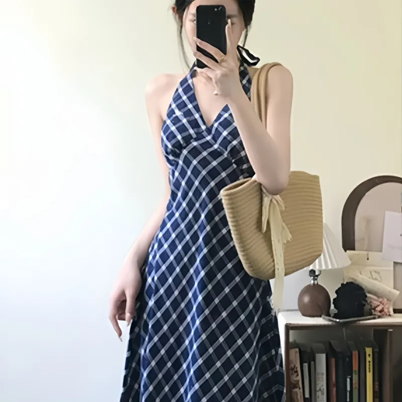 MIMOSA CHUR Sleeveless Dress Women's Plaid-2