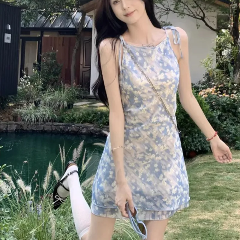 MIMOSA CHUR Slip Dresses Women's Blue-4