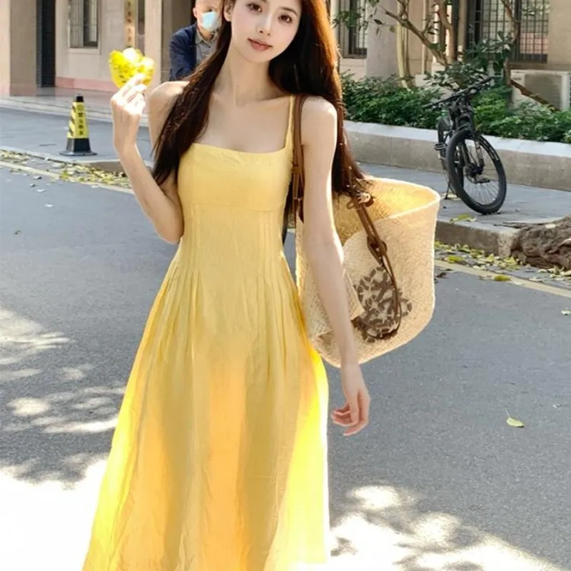 MIMOSA CHUR Slip Dress Women's Yellow-3