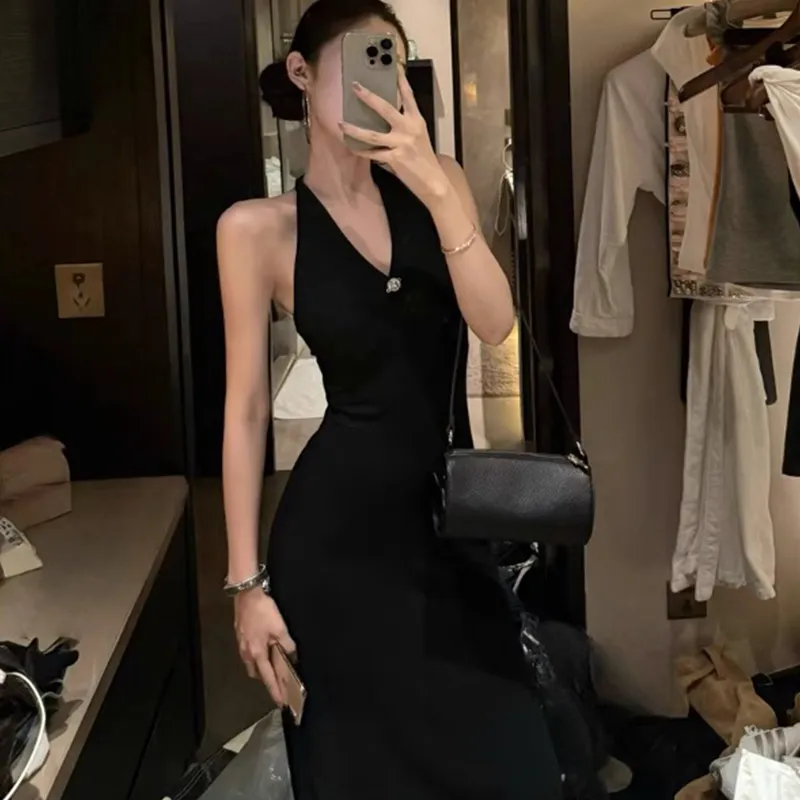 MIMOSA CHUR Slip Dresses Women's Black-4