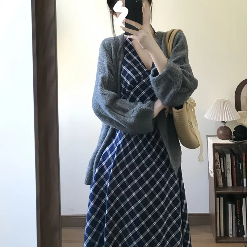 MIMOSA CHUR Sleeveless Dress Women's Plaid-3