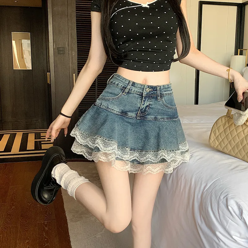 MISS VIGOR Denim Short Skirts Women's-10